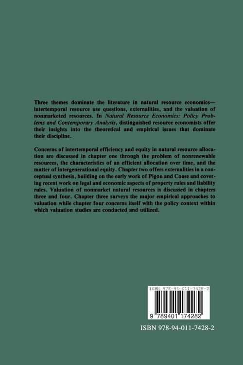 Produktbild: Natural Resource Economics