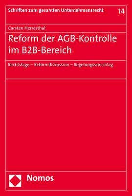 Produktbild: Reform der AGB-Kontrolle im B2B-Bereich