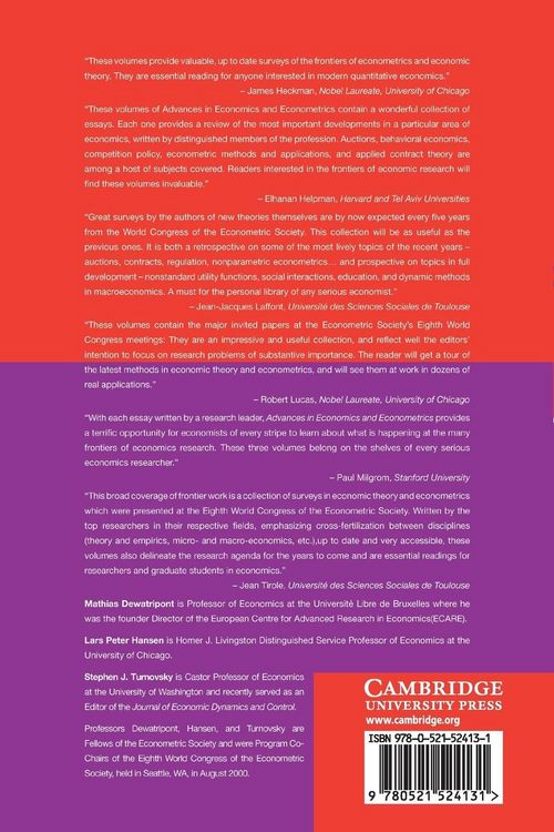Produktbild: Advances in Economics and Econometrics