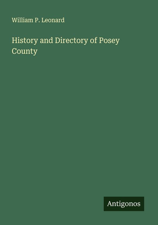 Produktbild: History and Directory of Posey County