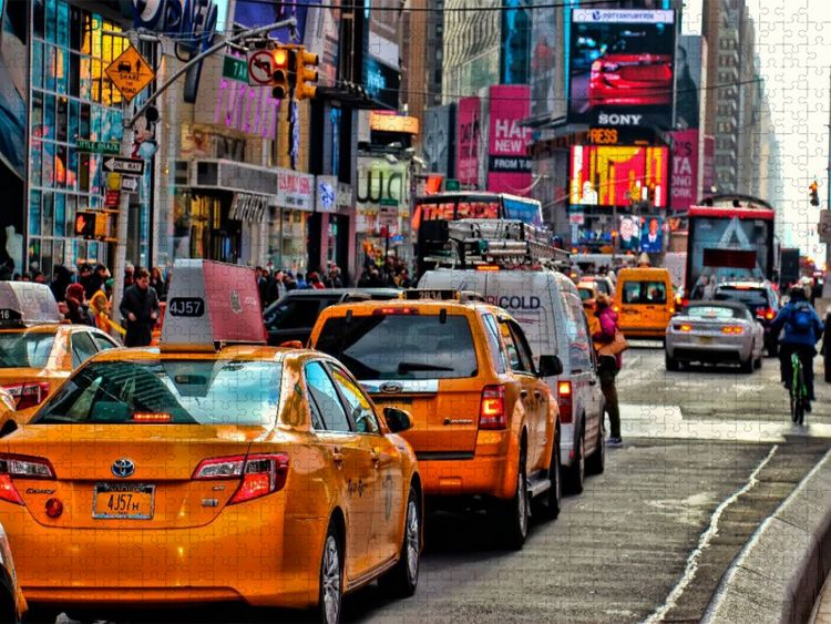 Produktbild: CALVENDO Puzzle Ein Motiv aus dem Kalender New York - nur im Taxi | 1000 Teile Lege-Gr&ouml;&szlig;e 64x48cm Foto-Puzzle f&uuml;r gl&uuml;ckliche Stunden