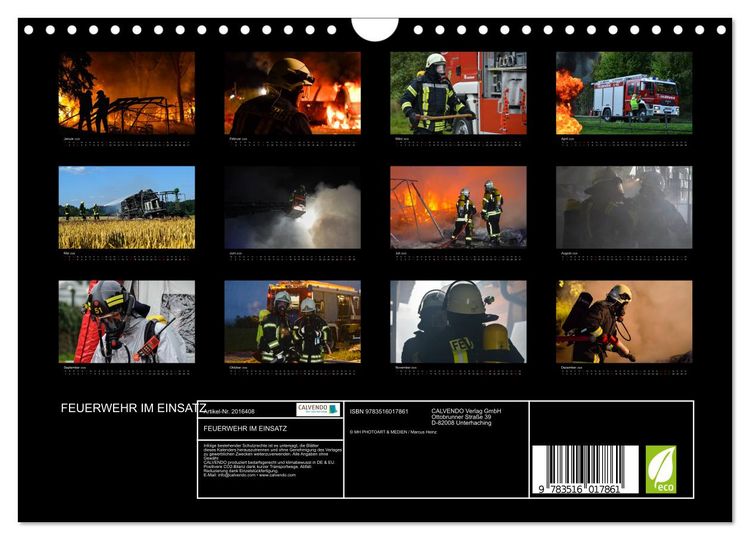 Produktbild: FEUERWEHR IM EINSATZ (Wandkalender 2026 DIN A4 quer), CALVENDO Monatskalender