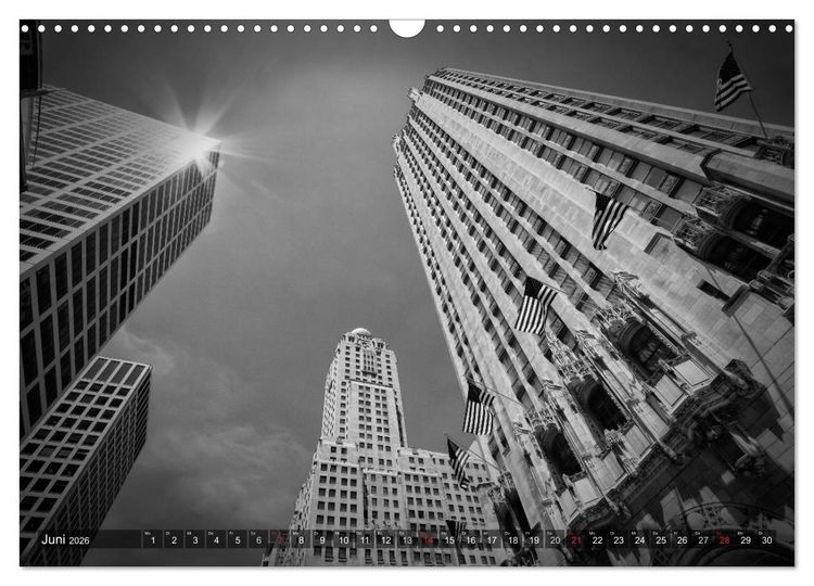 Produktbild: CHICAGO Monochrom (Wandkalender 2026 DIN A3 quer), CALVENDO Monatskalender