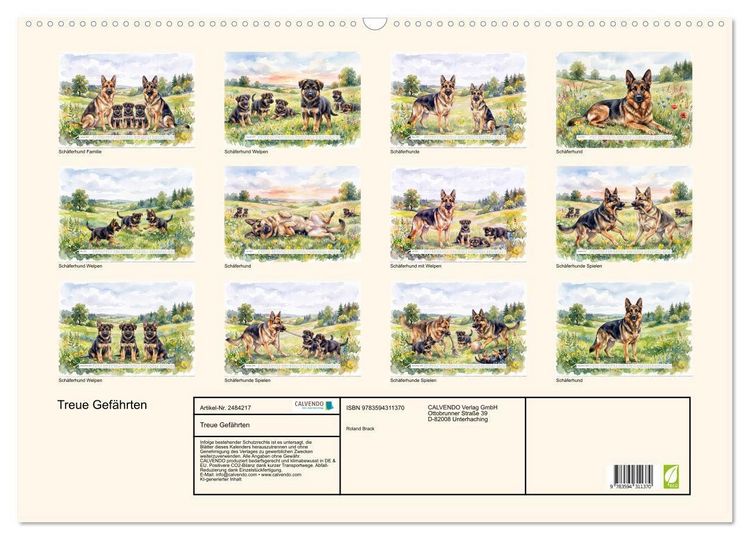 Produktbild: Treue Gef&auml;hrten (Wandkalender 2027 DIN A2 quer), CALVENDO Monatskalender