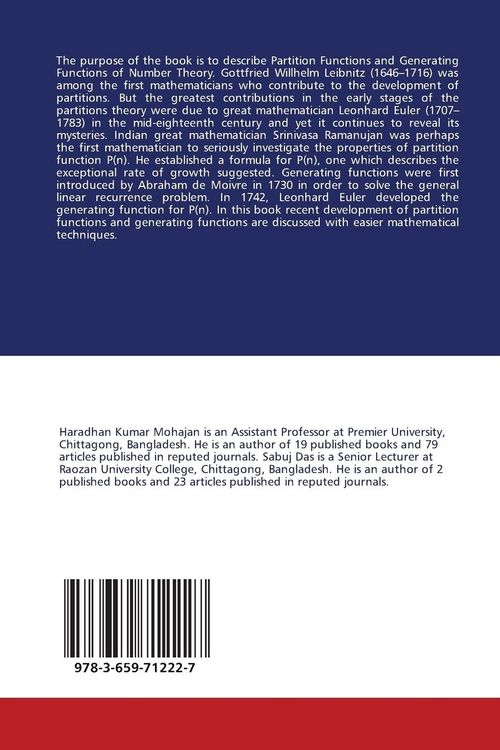 Produktbild: Generalization of Euler and Ramanujan's Partition Functions