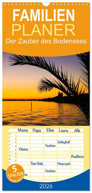 Produktbild: Familienplaner 2026 - Der Zauber des Bodensees mit 5 Spalten (Wandkalender, 21 x 45 cm) CALVENDO