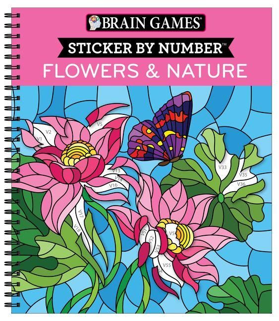 Produktbild: Brain Games - Sticker by Number: Flowers & Nature (28 Images to Sticker)