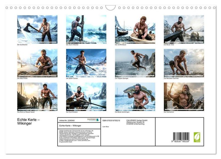 Produktbild: Echte Kerle &ndash; Wikinger (Wandkalender 2027 DIN A3 quer), CALVENDO Monatskalender