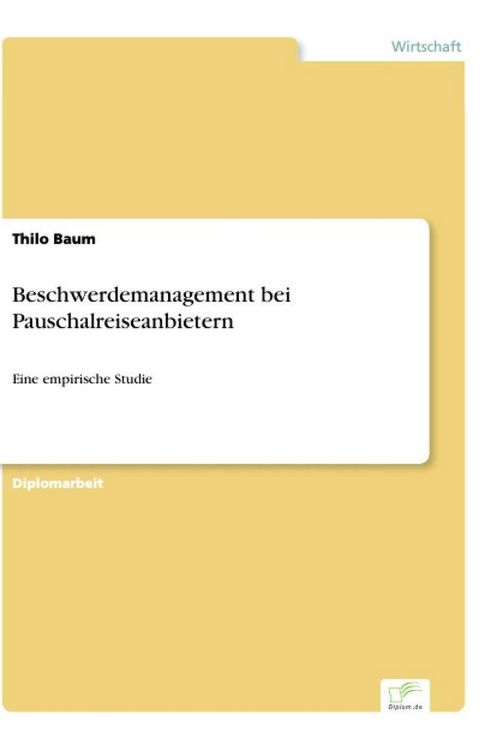 Produktbild: Beschwerdemanagement bei Pauschalreiseanbietern