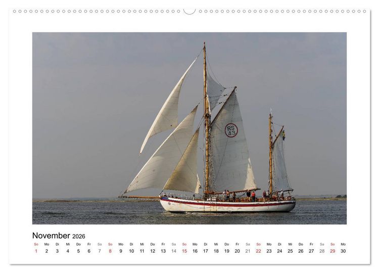 Produktbild: Segelschiffe auf dem Limfjord (Wandkalender 2026 DIN A2 quer), CALVENDO Monatskalender