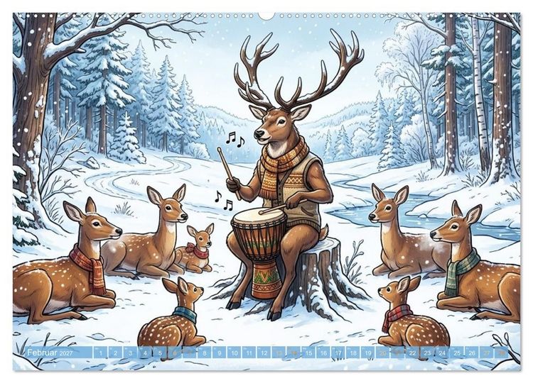 Produktbild: Tierisch musikalisch - Taktgef&uuml;hl mit Humor (Wandkalender 2027 DIN A2 quer), CALVENDO Monatskalender