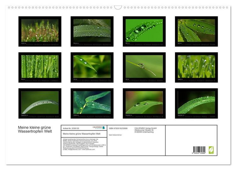 Produktbild: Meine kleine gr&uuml;ne Wassertropfen Welt (Wandkalender 2026 DIN A2 quer), CALVENDO Monatskalender