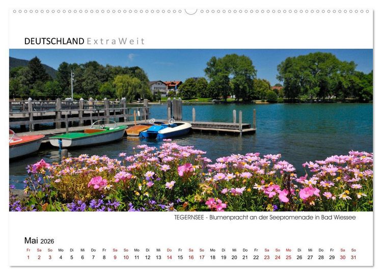 Produktbild: Wei&szlig;blaue Impressionen vom Tegernsee (hochwertiger Premium Wandkalender 2026 DIN A2 quer), Kunstdruck in Hochglanz