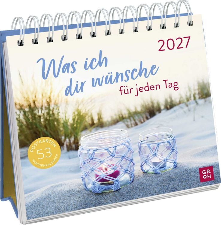 Produktbild: Postkartenkalender 2027: Was ich dir w&uuml;nsche f&uuml;r jeden Tag