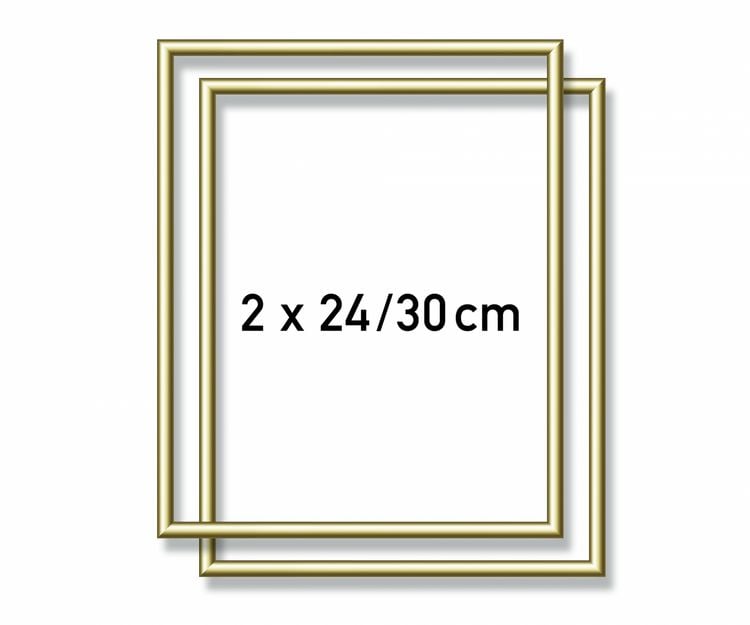 Produktbild: MNZ - 2 x Alurahmen Gold 24 x 30 cm