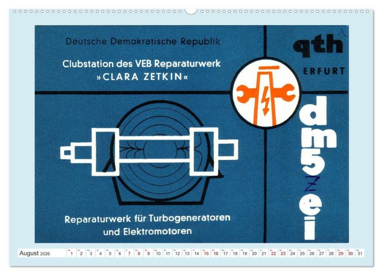 Produktbild: Amateurfunk in der DDR - Historische QSL-Karten (Wandkalender 2026 DIN A2 quer), CALVENDO Monatskalender