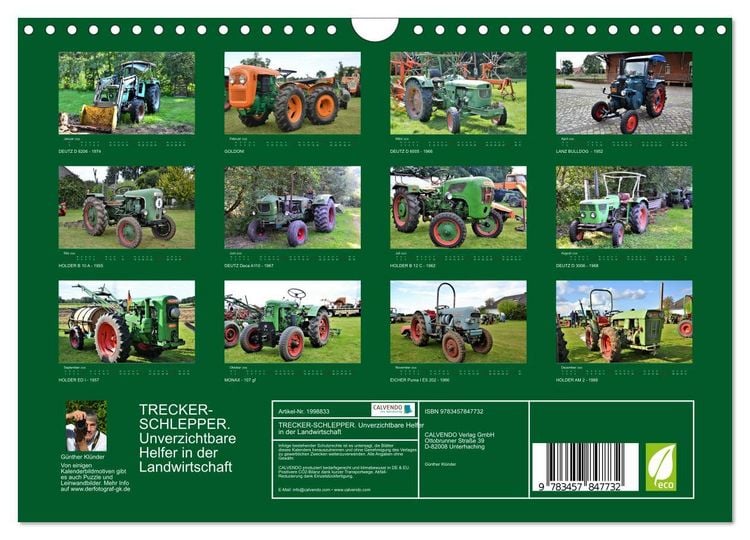 Produktbild: TRECKER-SCHLEPPER. Unverzichtbare Helfer in der Landwirtschaft (Wandkalender 2026 DIN A4 quer), CALVENDO Monatskalender
