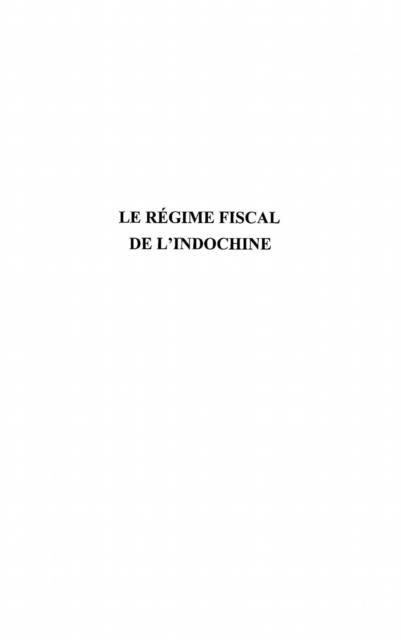 Produktbild: Le Regime Fiscal De L'indochine