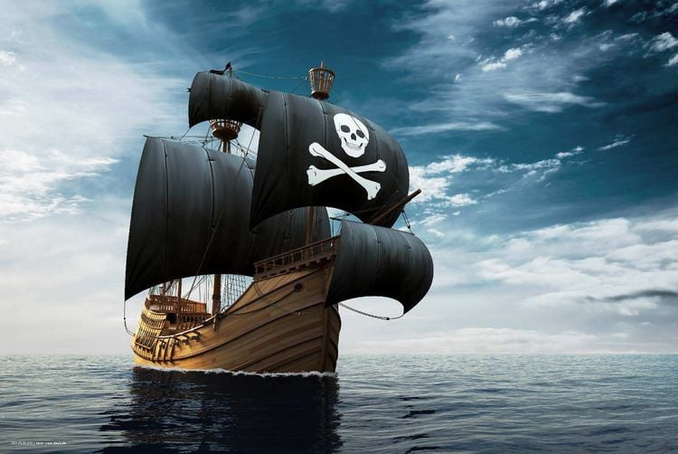 Produktbild: Cover-your-desk Schreibtischunterlage f&uuml;r Kinder und Erwachsene Piratenschiff, aus hochwertigem Vinyl , 60 x 40 cm