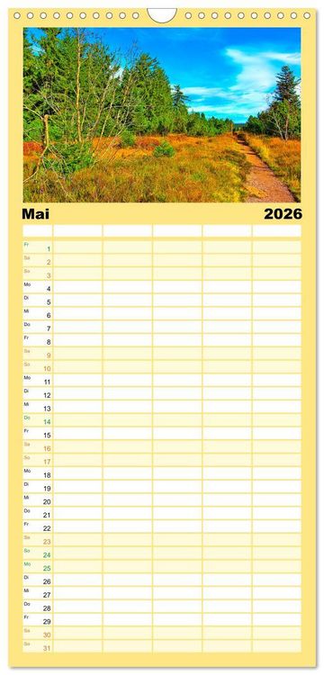 Produktbild: Familienplaner 2026 - Europa durchwandern mit 5 Spalten (Wandkalender, 21 x 45 cm) CALVENDO