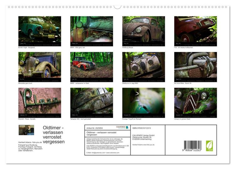 Produktbild: Oldtimer - verlassen verrostet vergessen (hochwertiger Premium Wandkalender 2026 DIN A2 quer), Kunstdruck in Hochglanz