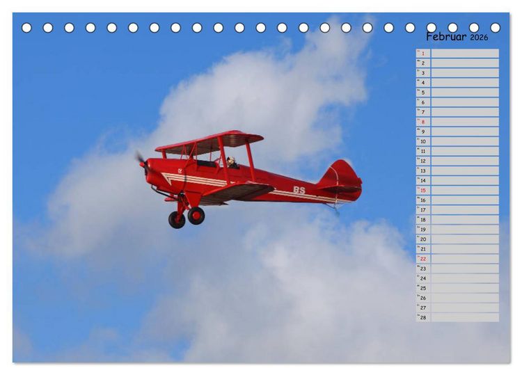Produktbild: Flugzeuge &ndash; Starts und Landeanfl&uuml;ge Geburtstagsplaner (Tischkalender 2026 DIN A5 quer), CALVENDO Monatskalender