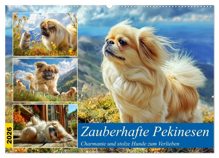Produktbild: Zauberhafte Pekinesen. Charmante und stolze Hunde zum Verlieben (Wandkalender 2026 DIN A2 quer), CALVENDO Monatskalender