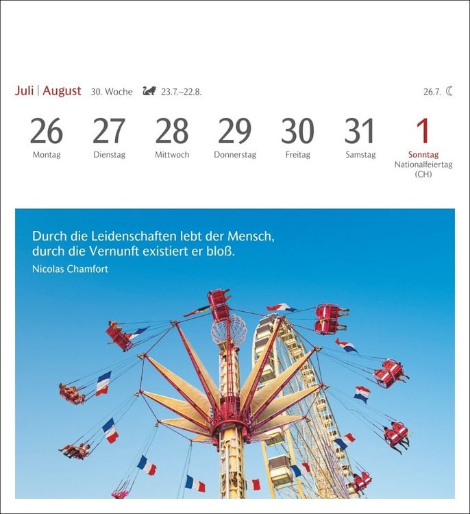 Produktbild: Momente des Gl&uuml;cks Postkartenkalender 2027 - Wochenkalender mit Zitaten, mit 53 Postkarten