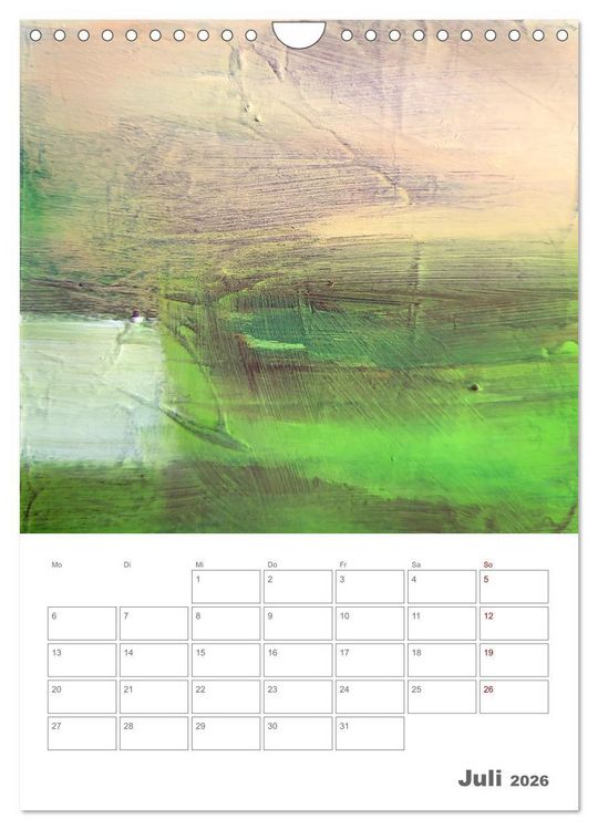 Produktbild: Farbliche Stille - Ein Jahr der inneren Ruhe mit abstrakten Farbspielen (Wandkalender 2026 DIN A4 hoch), CALVENDO Monatskalender