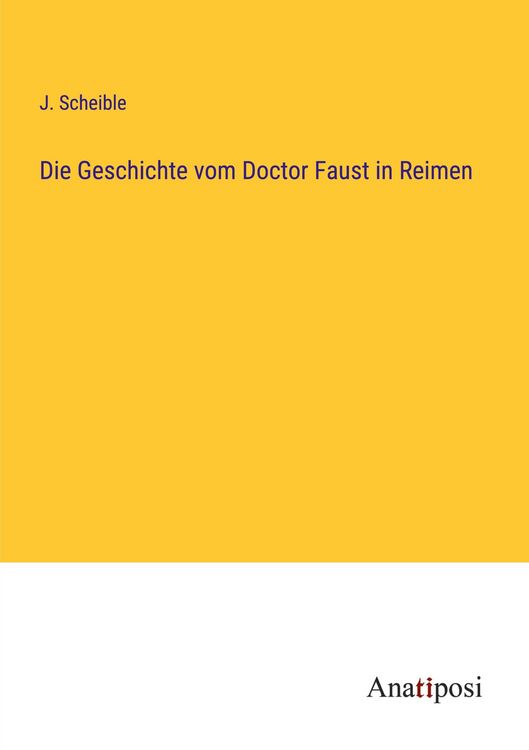 Produktbild: Die Geschichte vom Doctor Faust in Reimen