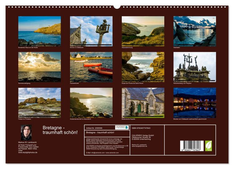 Produktbild: Bretagne - traumhaft sch&ouml;n! (hochwertiger Premium Wandkalender 2026 DIN A2 quer), Kunstdruck in Hochglanz