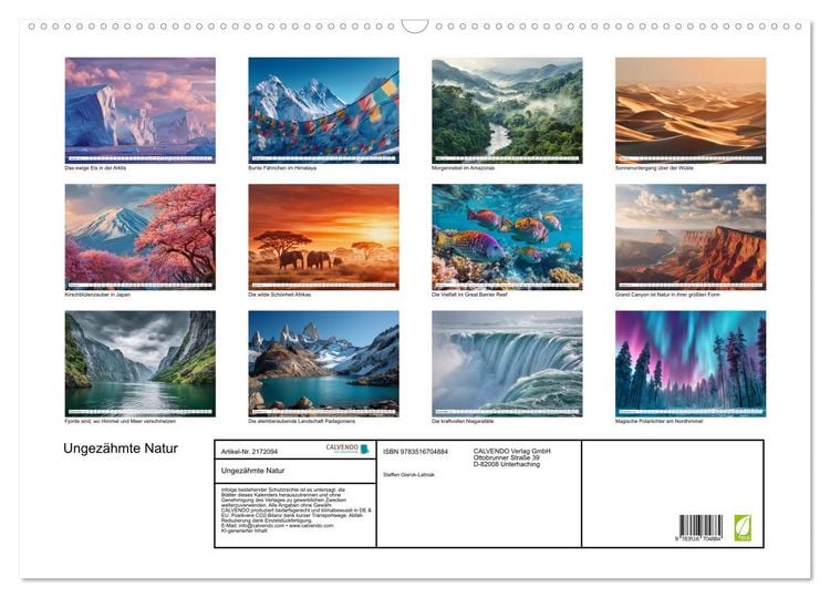 Produktbild: Ungez&auml;hmte Natur (Wandkalender 2026 DIN A2 quer), CALVENDO Monatskalender