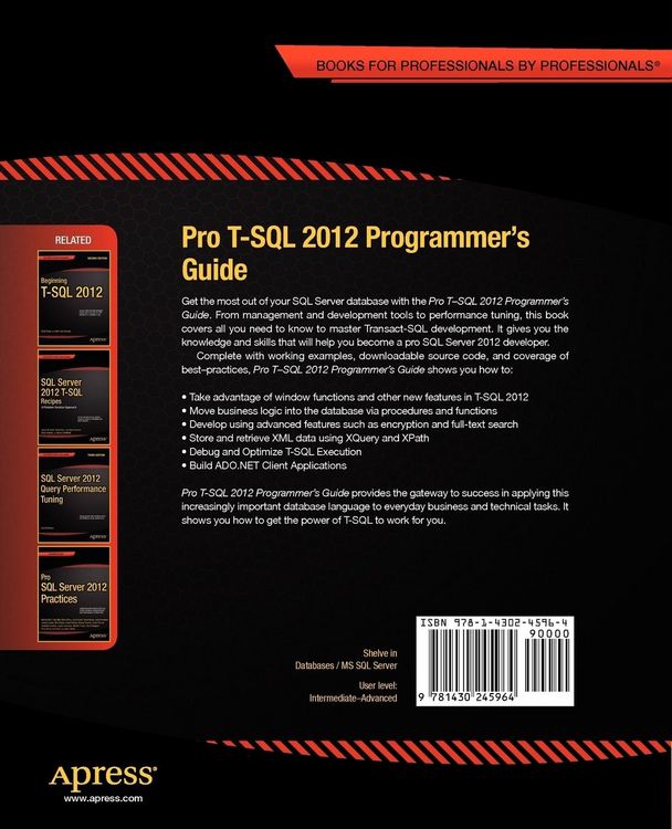 Produktbild: Pro T-SQL 2012 Programmer's Guide