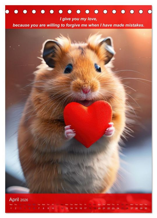Produktbild: I'll give you my love (Desk Calendar 2026 DIN A5 portrait), CALVENDO 12 Month DeskCalendar