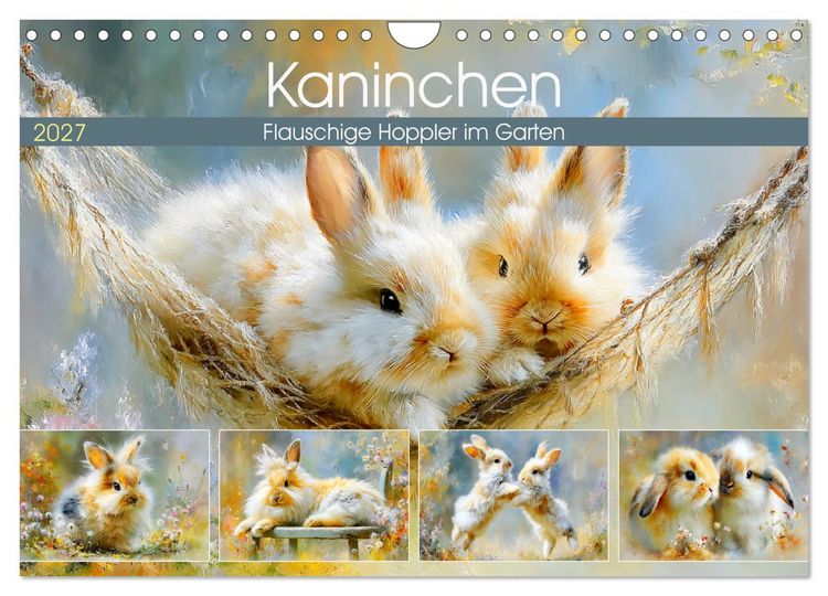 Produktbild: Kaninchen. Flauschige Hoppler im Garten (Wandkalender 2027 DIN A4 quer), CALVENDO Monatskalender