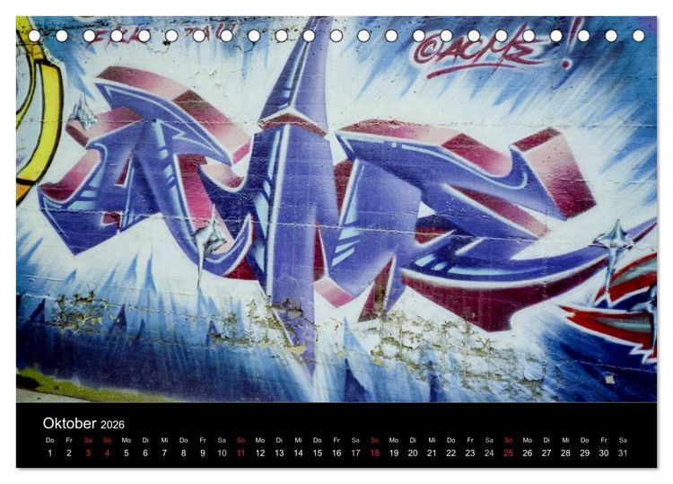 Produktbild: Graffiti - Kunst aus der Dose (Tischkalender 2026 DIN A5 quer), CALVENDO Monatskalender