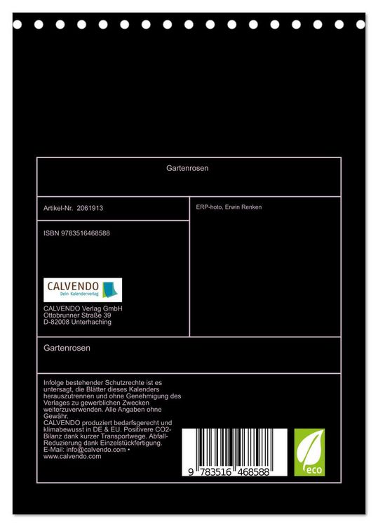 Produktbild: Gartenrosen (Tischkalender 2026 DIN A5 hoch), CALVENDO Monatskalender