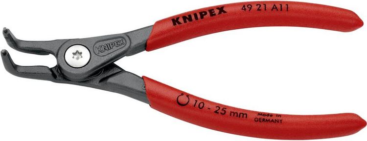 Produktbild: Knipex 49 21 A11 Seegeringzange Passend f&uuml;r (Seegeringzangen) Au&szlig;enringe 10-25 mm Spitzenform (Details) abgewinkelt 90&deg;