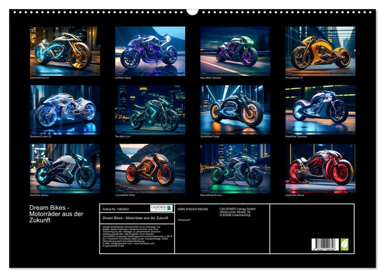 Produktbild: Dream Bikes - Motorr&auml;der aus der Zukunft (Wandkalender 2026 DIN A2 quer), CALVENDO Monatskalender