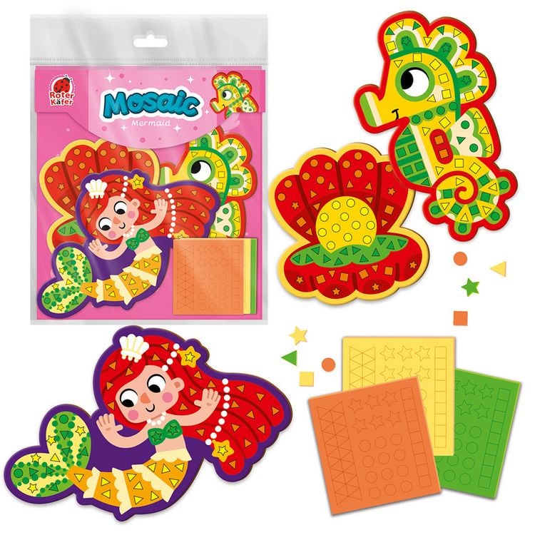 Produktbild: Kreativ-Set Roter K&auml;fer Soft-Mosaik Die kleine Meerjungfrau RK8010-07