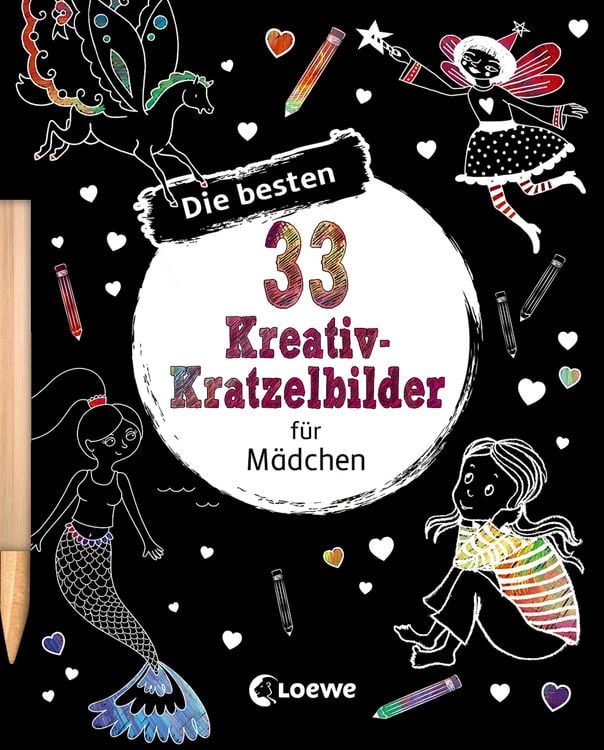 Produktbild: Die besten 33 Kreativ-Kratzelbilder f&uuml;r M&auml;dchen