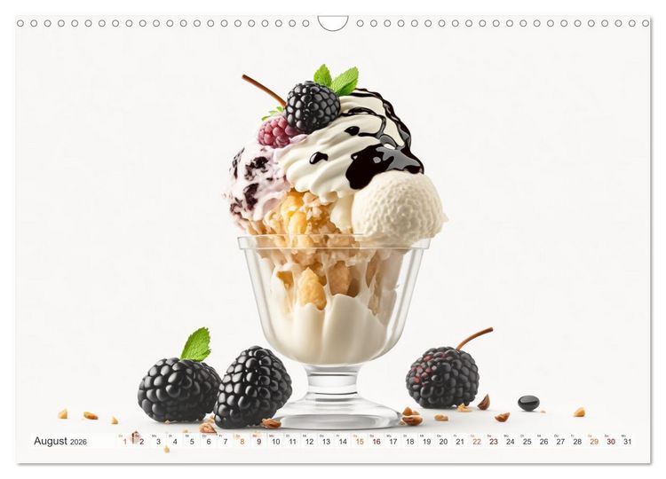 Produktbild: Leckere Eisbecher Kreationen (Wandkalender 2026 DIN A3 quer), CALVENDO Monatskalender