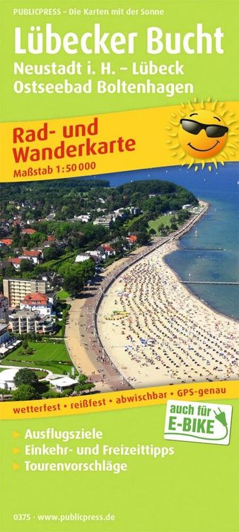 Produktbild: Publicpress Rad- und Wanderkarte L&uuml;becker Bucht, Neustadt i. Holstein, L&uuml;beck, Ostseebad Boltenhagen 1:50.000