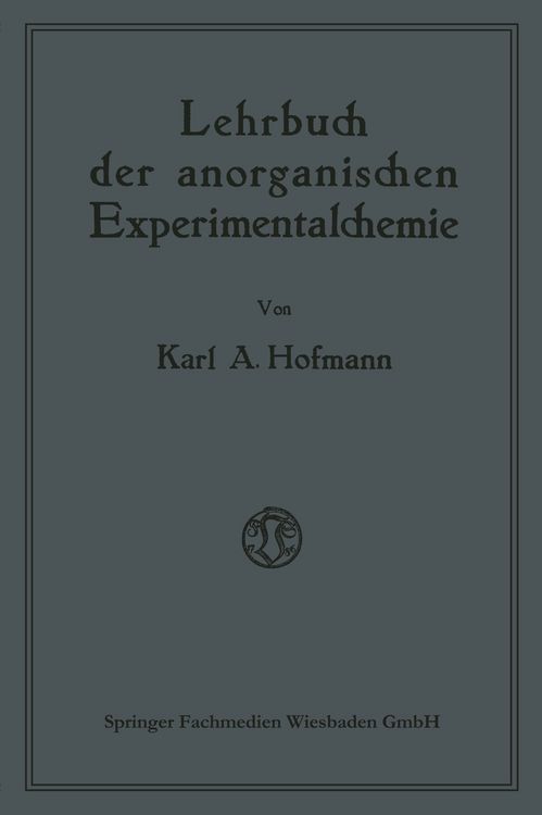 Produktbild: Lehrbuch der anorganischen Experimentalchemie