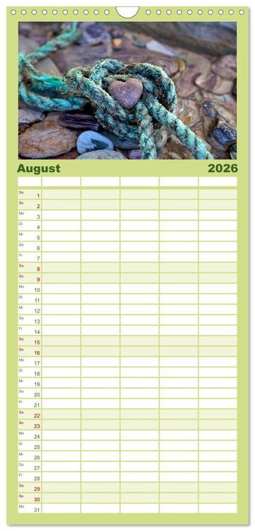 Produktbild: Familienplaner 2026 - Strandgut und Meer mit 5 Spalten (Wandkalender, 21 x 45 cm) CALVENDO