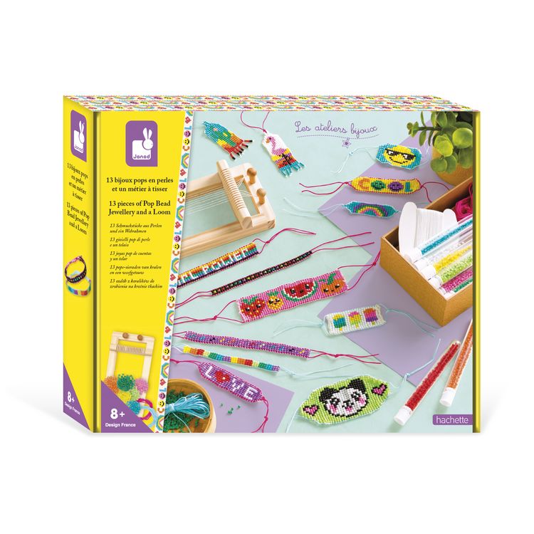 Produktbild: Bastel-Schmuckset f&uuml;r Kinder mit Perlen und Webrahmen (13 Schmuckst&uuml;cke)