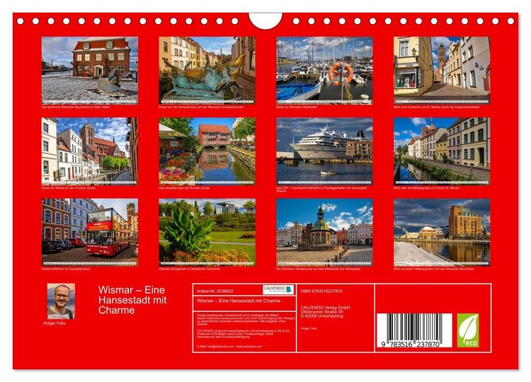 Produktbild: Wismar &ndash; Eine Hansestadt mit Charme (Wandkalender 2026 DIN A4 quer), CALVENDO Monatskalender