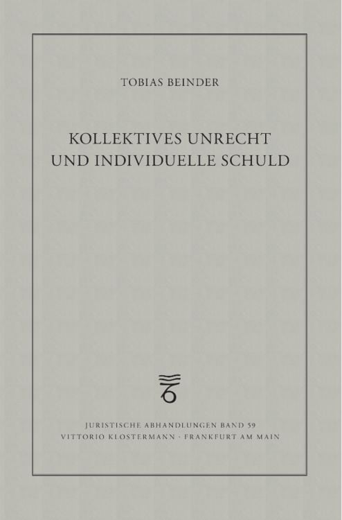 Produktbild: Kollektives Unrecht und individuelle Schuld