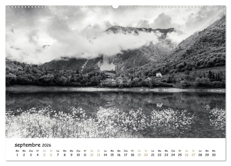 Produktbild: Terres de contraste &ndash; Une ann&eacute;e en monochrome (Calendrier mural 2026 DIN A2 vertical) calendrier de bureau
