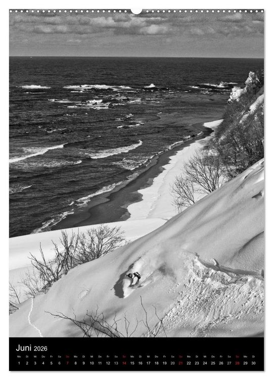 Produktbild: Monochrome Ski (Wandkalender 2026 DIN A2 hoch), CALVENDO Monatskalender